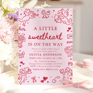 Convite Chuva de Amor de São Valentim para Baby Shower