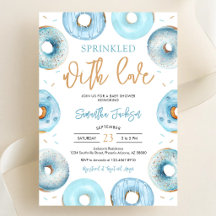 Chuva de Amor Donuts Azuis Baby Shower