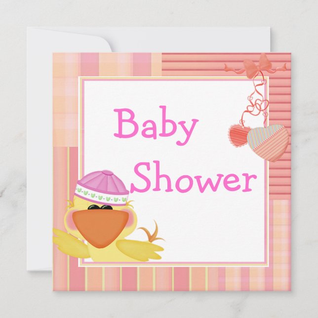 Convite Chuva de Amor e Pato Fofo no Chá de Bebê (Frente)