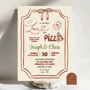 Convite Chuva de Amor e Pizza Casal Italiano