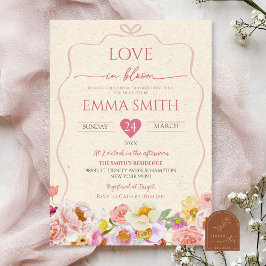 Convite Chuva de Amor em Flor Casamento de Papel Kraft