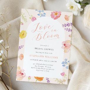 Convite Chuva de Amor em Flor Chá de Noiva Floral