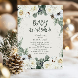 Convite Chuva de Amor: Festa de Bebê Floral de Inverno