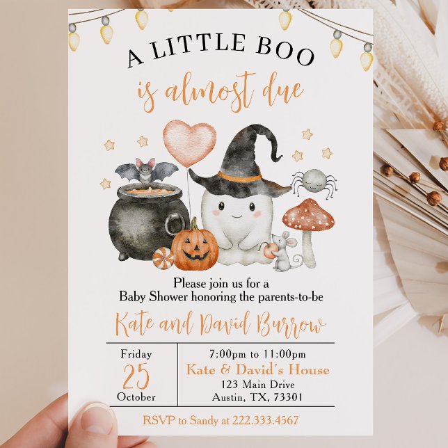 Convite Chuva de Amor Festa de Bebê Um Pequeno Boo (Criador carregado)