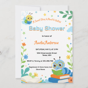 Convite Chuva de Amor: Festa do Bebê da Lagartinha Linda