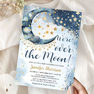 Convite Chuva De Amor Festa Do Bebê Menino Azul Estrelas B