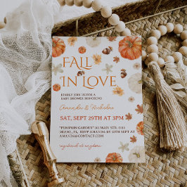 Convite Chuva de Amor Floral Baby Shower de Outono