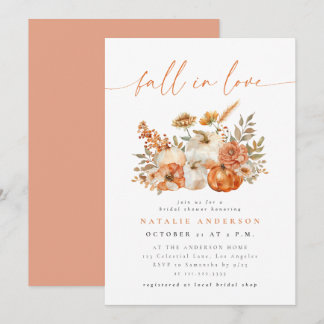 Convite Chuva de Amor Floral Caprichosa de Outono para Noi