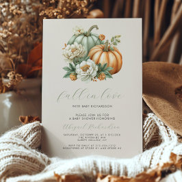 Convite Chuva de Amor Floral de Outono Baby Shower