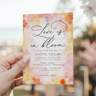 Convite Chuva de Amor Floral em Aquarela Chá de Noiva