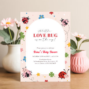 Convite Chuva de Amor Floral Menina Baby Shower