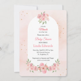 Convite Chuva de Amor Floral Pequeno Milagre Baby Shower
