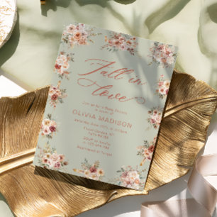 Convite Chuva de Amor Floral Verde Baby Shower