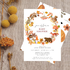 Convite Chuva de Amor Floresta de Outono Baby Shower
