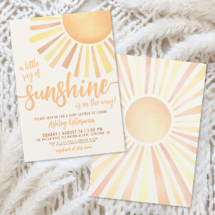 Convite Chuva de Amor Gênero Neutro Boho Chá de Bebê Sol