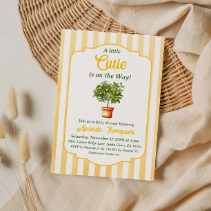 Convite Chuva de Amor Laranja Italiana para Bebê Little Cu