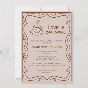 Convite Chuva de Amor Marrom Caprichoso Chás de Noiva