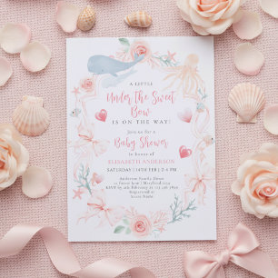 Convite Chuva de amor neutra no fundo do mar baby shower