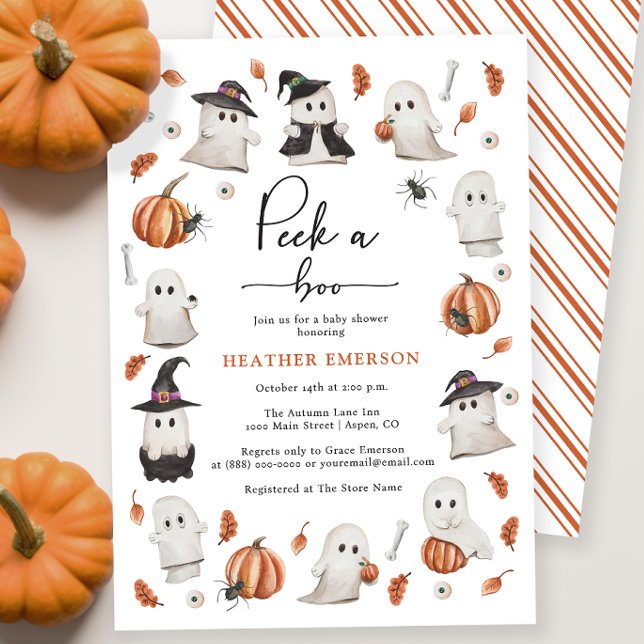 Convite Chuva de Amor no Baby Shower (Peek A Boo Baby Shower Invitation
)