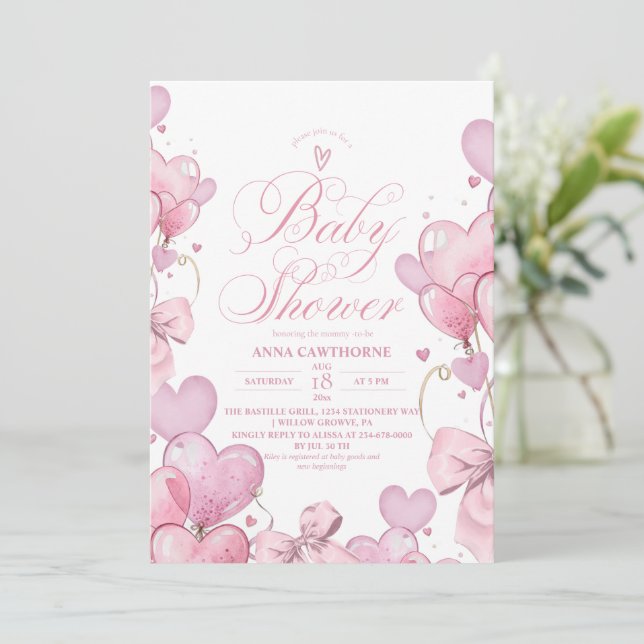Convite Chuva de amor para o bebê (Em pé/Frente)