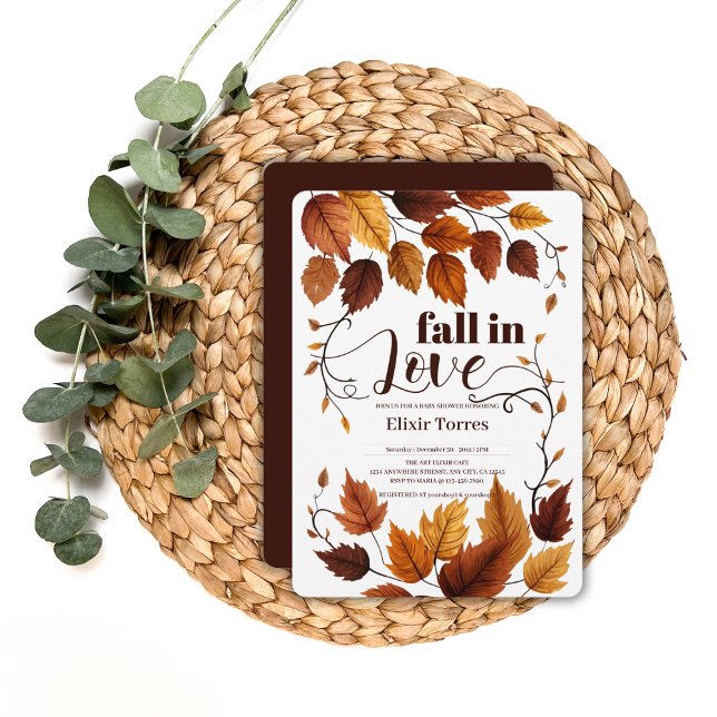 Convite Chuva De Amor Pelas Folhas De Outono Chá De Bebê (Criador carregado)