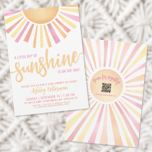 Convite Chuva de Amor Rosa - Baby Shower