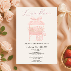 Convite Chuva de Amor Rosa em Flor Mercado de Flores Chuve