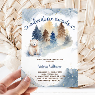 Convite Chuva de Amor Urso Floresta Chá de Bebê