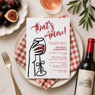 Convite Chuva de Amor Vinho Tinto Italiano Chá de Noiva