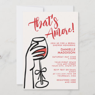 Convite Chuva de Amor Vinho Tinto Italiano Chá de Noiva