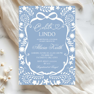 Convite Chuva de Azul Mexicano Cielito Lindo Baby Shower 