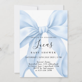 Convite Chuva de azul para o menino baby shower