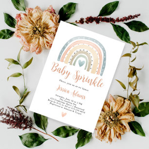 Convite Chuva de Balas Boho Moderna Arco-Íris