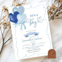 Chuva de Balões Coração Azul Baby Shower