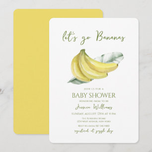 Convite Chuva de Bananas Amarelas Baby Shower
