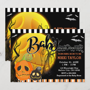 Convite Chuva de Bebê à Luz da Lua das Abóboras de Hallowe