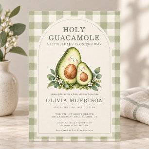 Convite Chuva de Bebê Abacate Holy Guacamole