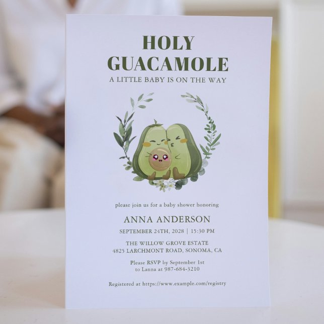 Convite Chuva de Bebê Abacate Santo Guacamole (Criador carregado)