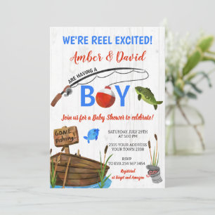 Convite Chuva de Bebê Animada com Tema de Pesca