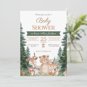 Convite Chuva de Bebê Animais da Floresta Boho