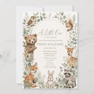 Convite Chuva de Bebê Animais da Floresta em Aquarela Arco