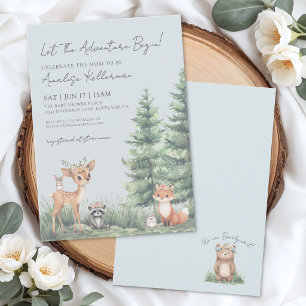Convite Chuva de Bebê Animal Floresta Boho