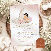 Chuva de Bebê Anjo Menina Mexicana Boho Rosa Lua