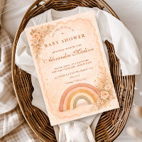 Chuva de Bebê Arco-íris Boho Minimalista