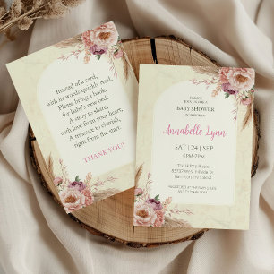 Convite Chuva de Bebê Arqueada Floral Aquarela Boho