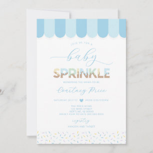 Convite Chuva de Bebê Azul Baby Shower