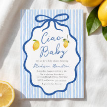 Chuva de Bebê Azul Italiano Limão Ciao Baby
