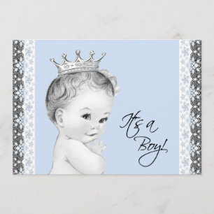 Convite Chuva de Bebê Baby Blue Sweet Little Prince
