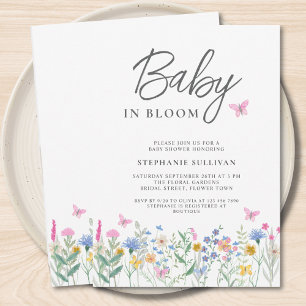 Convite Chuva de Bebê Baby Flor Silvestre em Flor
