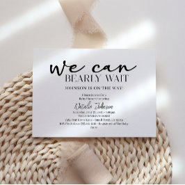 Convite Chuva de Bebê Black Modern Simple Script Bearly Wa